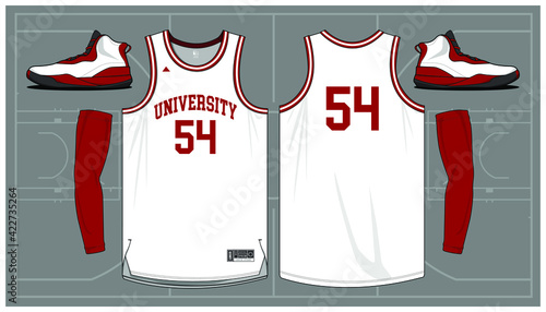 Basketball jersey template vector mockup