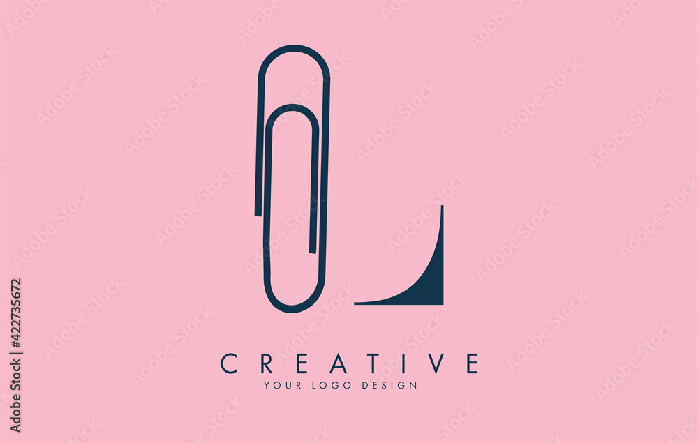 L letter logo design from paper clip. Business and education logo concept. L letter logo design from paper clip. Business and education logo concept.