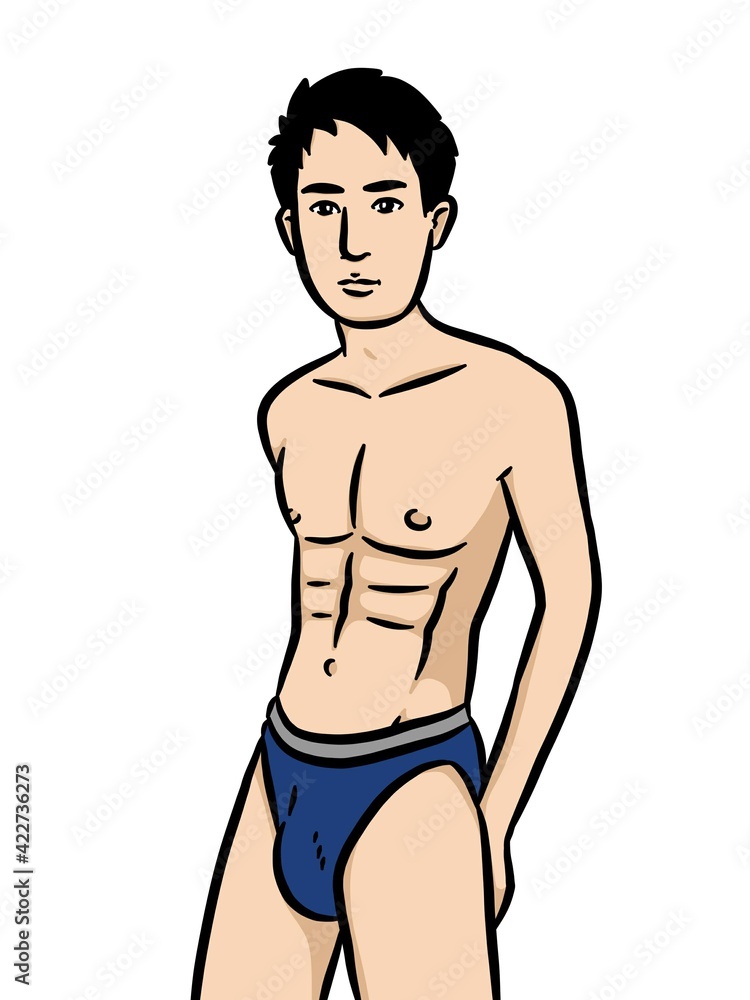 Fototapeta premium cartoon cute man on white background