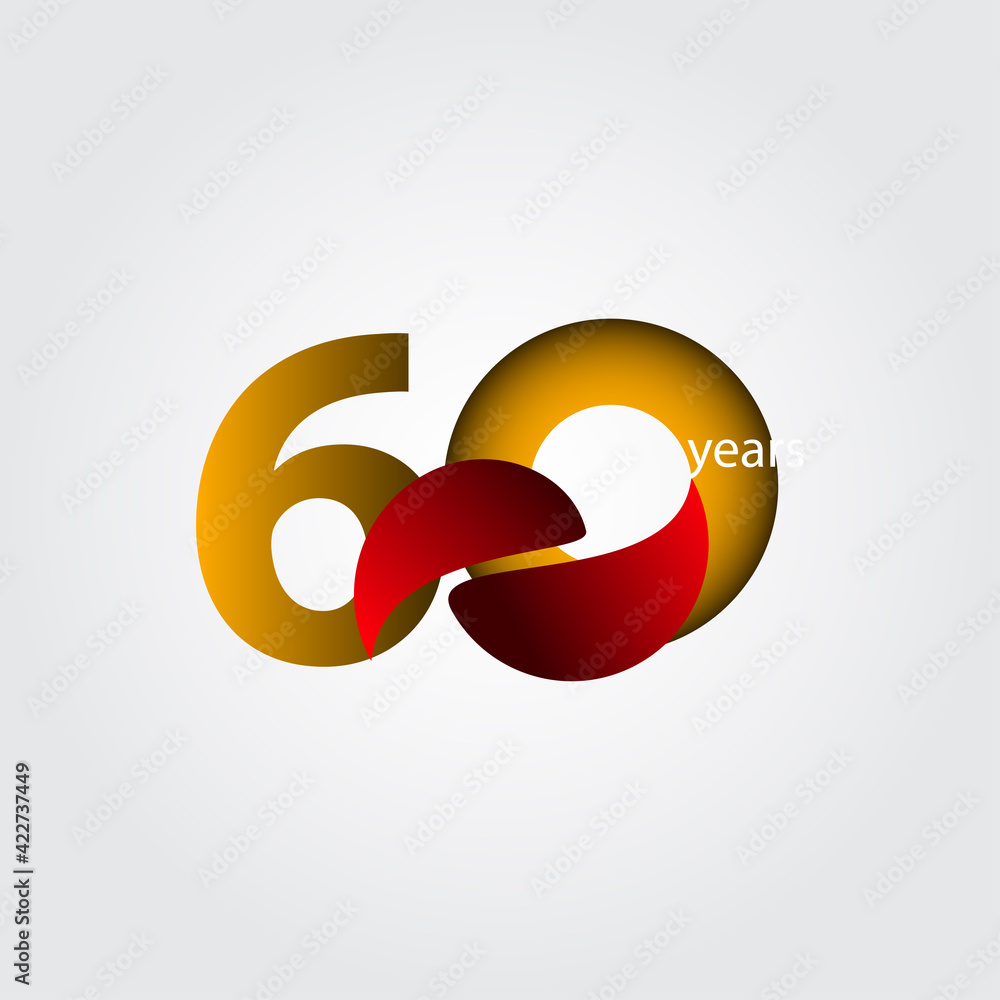 Fototapeta premium 60 Years Anniversary Celebration Vector Template Design Illustration