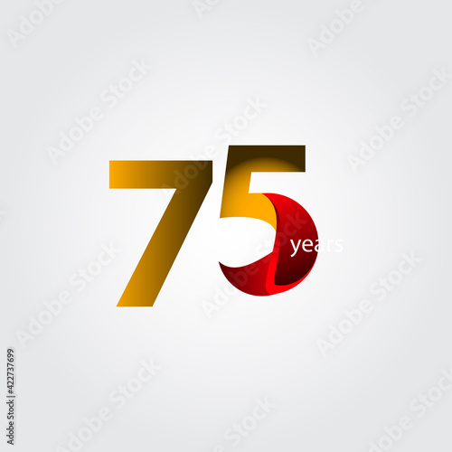 75 Years Anniversary Celebration Vector Template Design Illustration