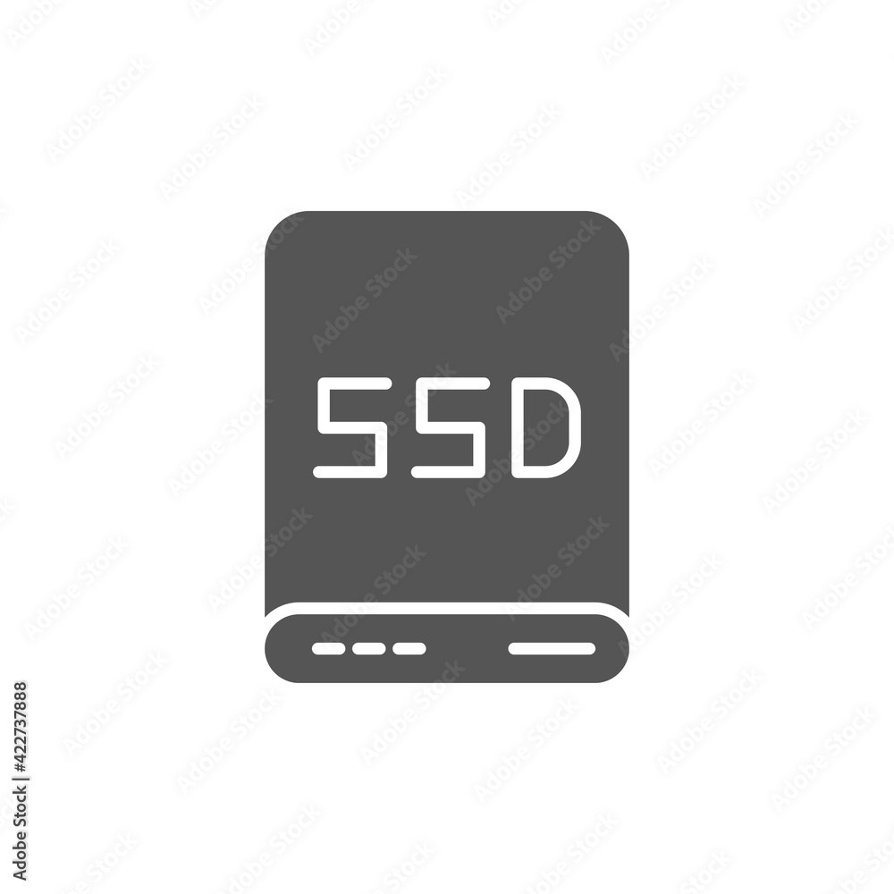 SSD card icon isolated on white background. Computer hardware symbol modern, simple, vector, icon for website design, mobile app, ui. Vector Illustration SSD card icon isolated on white background. Computer hardware symbol modern, simple, vector, icon for website design, mobile app, ui. Vector Illustration