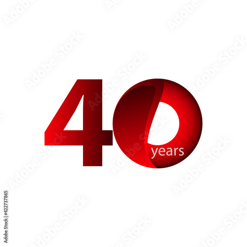 40 Years Anniversary Celebration Vector Template Design Illustration