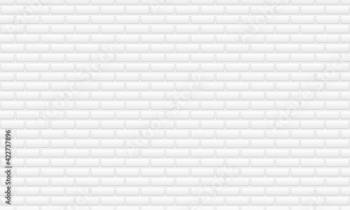 White brick wall illustration. Flat design vector