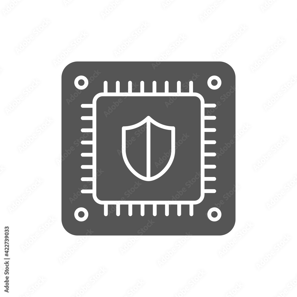 CPU icon isolated on white background. Shield symbol modern, simple, vector, icon for website design, mobile app, ui. Vector Illustration CPU icon isolated on white background. Shield symbol modern, simple, vector, icon for website design, mobile app, ui. Vector Illustration