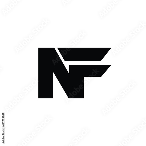 Letter NF simple logo design vector