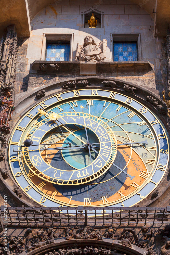Obraz premium Prague astronomical clock Orloj on Old Town Hall, Prague, Czech Republic