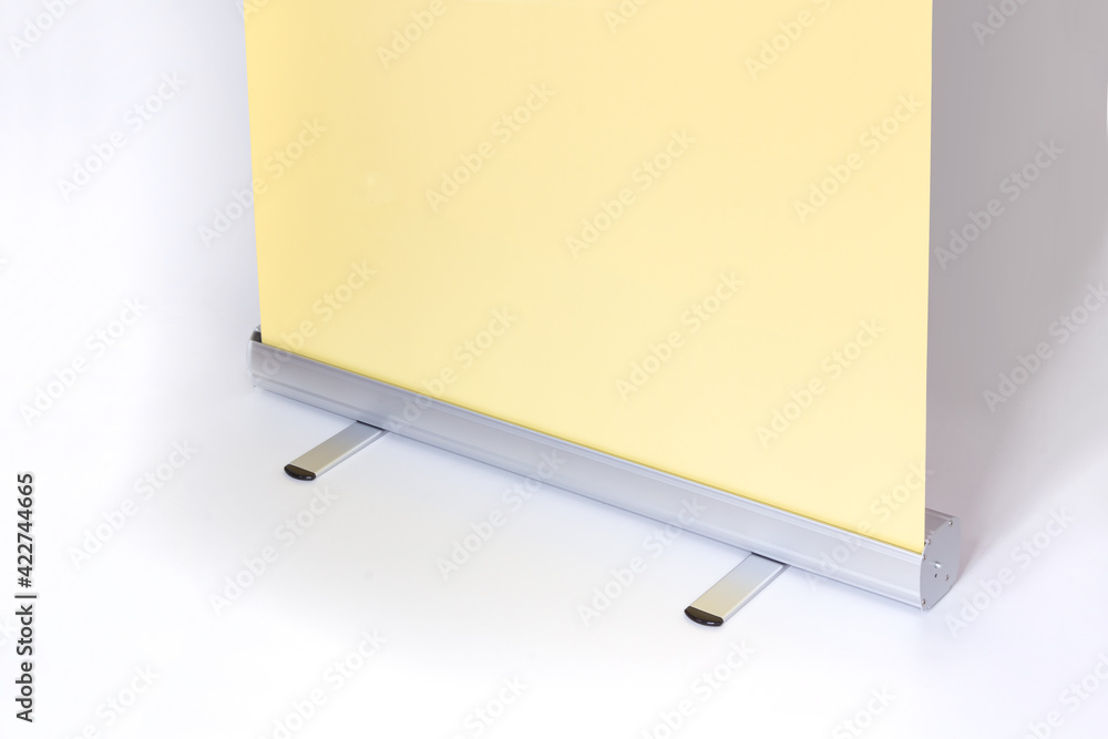 Printed stand for presentations and product advertising.
