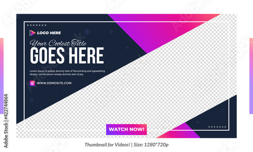 Editable Thumbnail design vector usable in all videos. Fully customizable Premium Vector shape, Customizable Thumbnails template for video promotions thumbnails designs for videos or promotion	