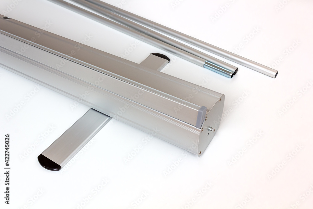 Printed stand for presentations and product advertising.