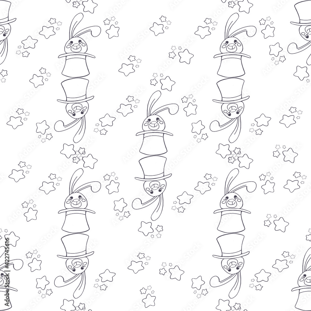 custom made wallpaper toronto digitalEaster background Seamless ester pattern with Easter bunny rabbits stars Spring baby design Vector transparent background