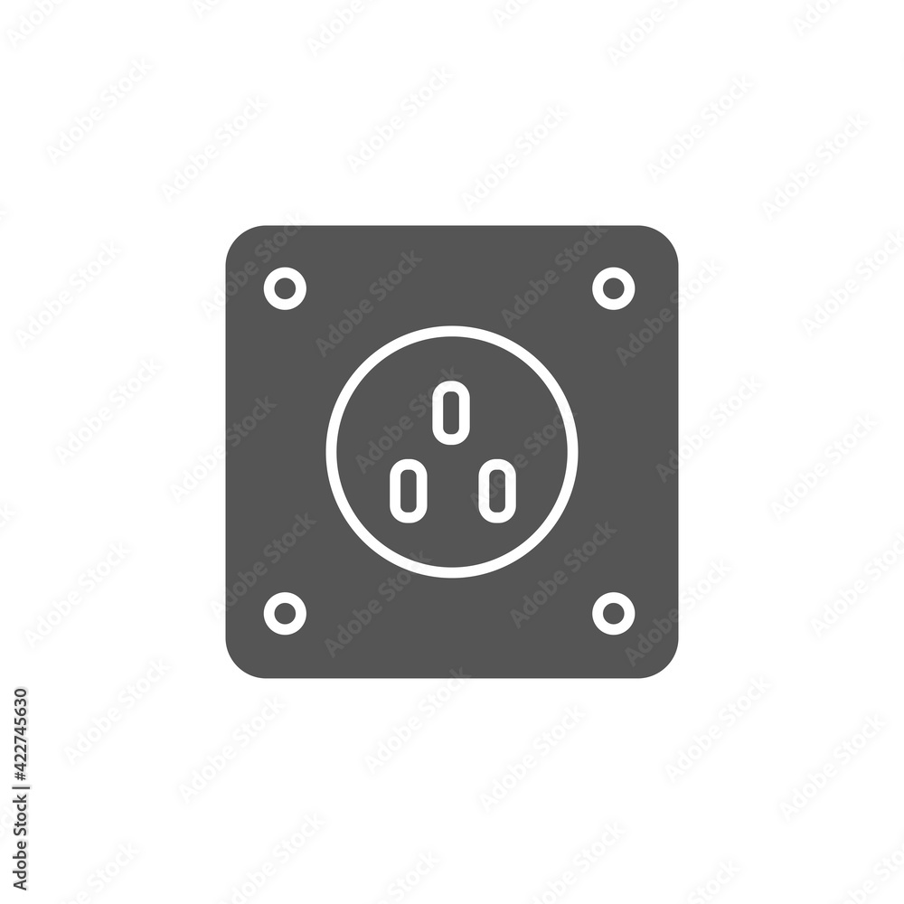 Socket icon isolated on white background. Electricity symbol modern, simple, vector, icon for website design, mobile app, ui. Vector Illustration Socket icon isolated on white background. Electricity symbol modern, simple, vector, icon for website design, mobile app, ui. Vector Illustration