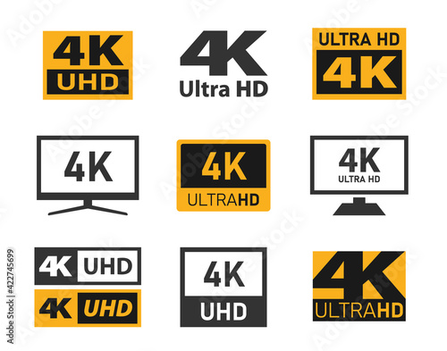 4k UHD display resolution icons, 4k Ultra Hd screen specifications