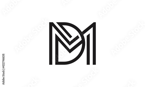 Elegant Luxury Monogram Initials D M logo design 