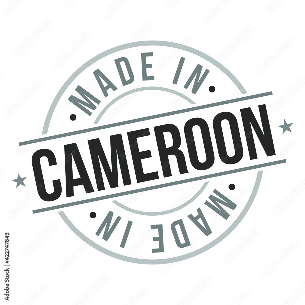 Made in Cameroon Quality Original Stamp Design Vector Art Tourism Souvenir Round Seal. National Product Badge.