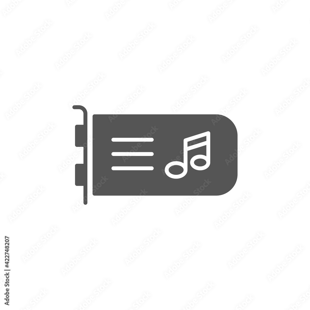 Sound card icon isolated on background. Computer hardware card symbol modern, simple, vector, icon for website design, mobile app, ui. Vector Illustration Sound card icon isolated on background. Computer hardware card symbol modern, simple, vector, icon for website design, mobile app, ui. Vector Illustration