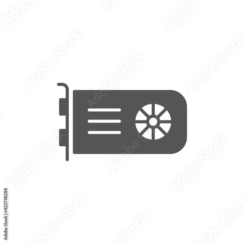 Video card icon isolated on background. GPU card symbol modern, simple, vector, icon for website design, mobile app, ui. Vector Illustration