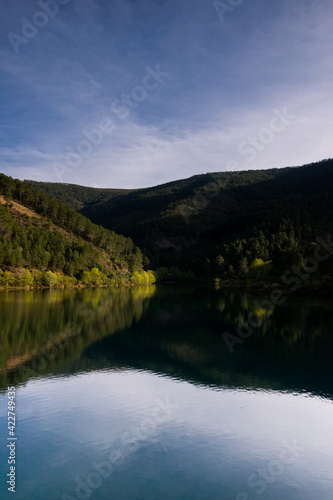 landscape of a water dam, forest and mountains in Las Hurdes. © joseba.garrod