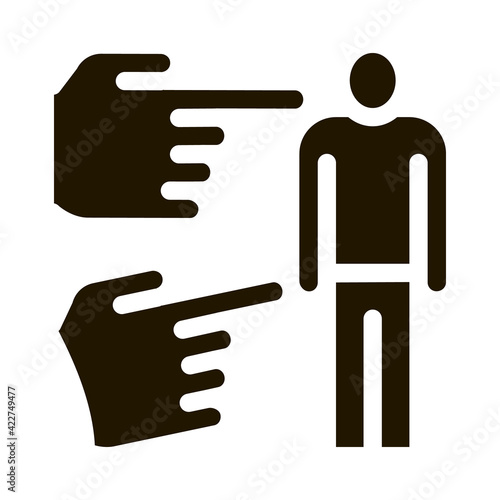 human bullying icon Vector Glyph Illustration