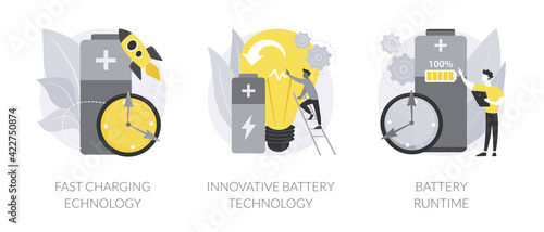 Gadget power management abstract concept vector illustrations.