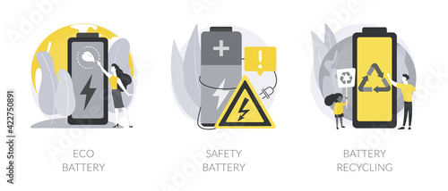 Eco charging solution abstract concept vector illustrations.