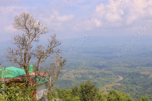 Landscape with trees and mountains on sajek velly