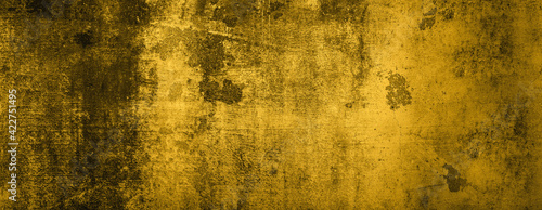 fortuna gold grunge wall background. old painted wall background.