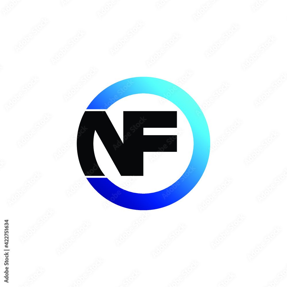 Letter NF circle logo design vector Letter NF circle logo design vector