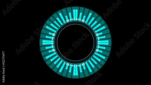 blue circular motion bar with black background.