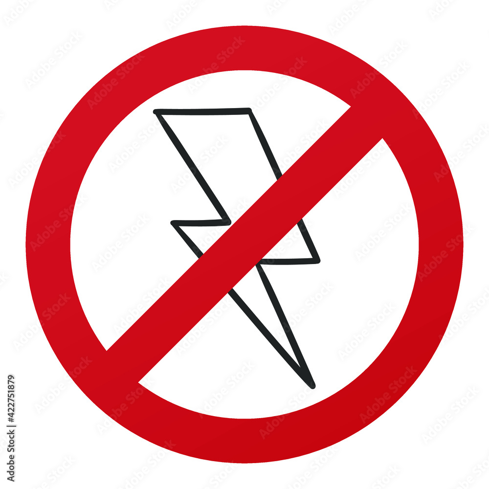 No Flash Symbol Isolated on White Background. Lightning Vector Illustration Prohibition Stop Sign. No Flash Symbol Isolated on White Background. Lightning Vector Illustration Prohibition Stop Sign.