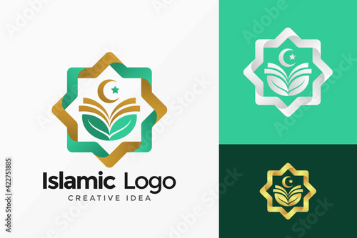 Islamic Quran Logo Vector Design. Abstract emblem, designs concept, logos, logotype element for template.