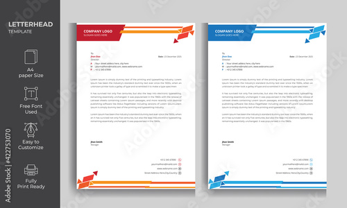 Modern Creative Letterhead Design Template 