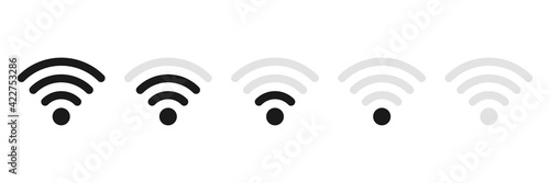 Wi-fi icon set. Wireless technology collection. Wifi pictogram group. Vector isolated on white background
