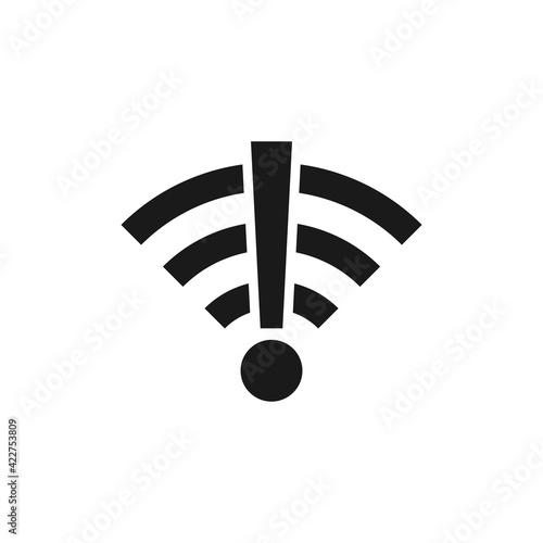 Offline wifi icon. Disconnected wireless network pictogram. No signal. Wireless technology symbol. Vector isolated on white background