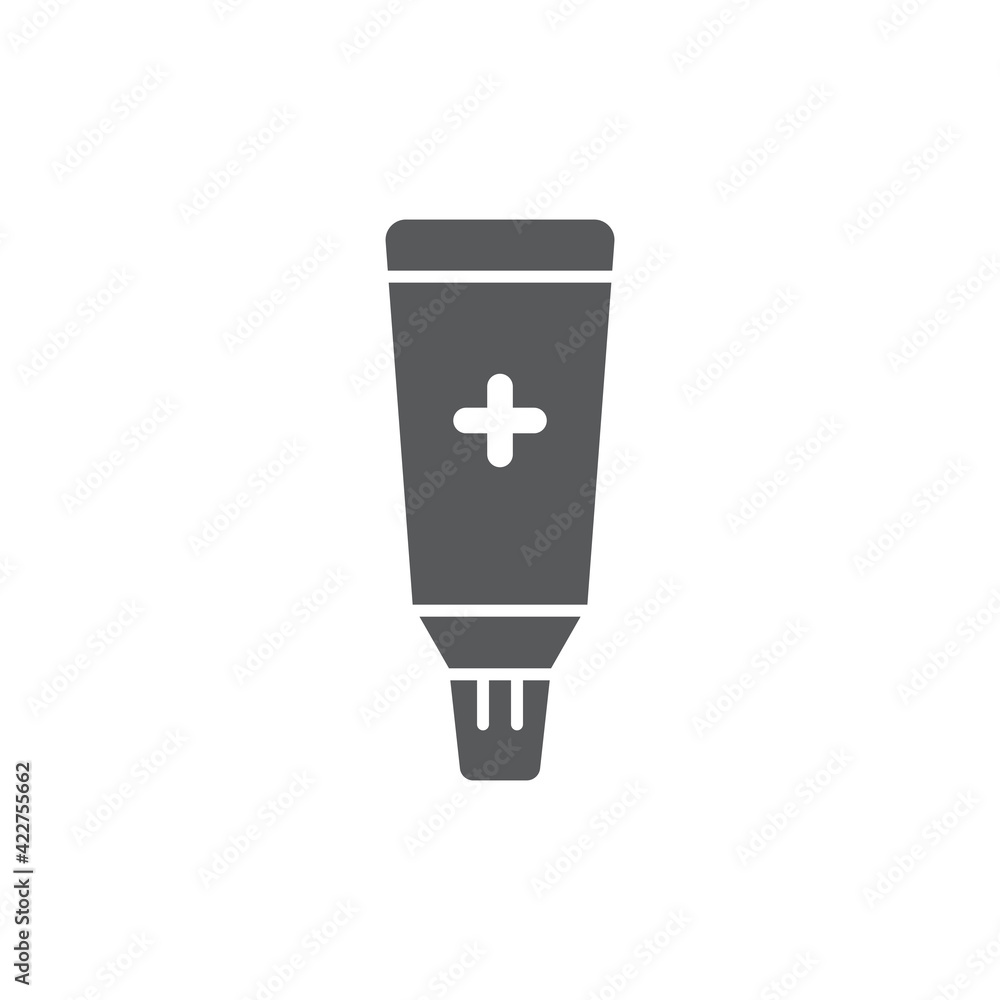 Ointment cream tube medicine icon isolated on white background. Tube, container, toothpaste, cream sign. Set icons colorful. Vector Illustration Ointment cream tube medicine icon isolated on white background. Tube, container, toothpaste, cream sign. Set icons colorful. Vector Illustration