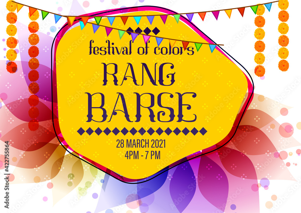 Fototapeta illustration of abstract colorful Happy Holi celebration background for Festival of Colors celebration
