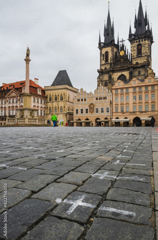 25,000 crosses on Old Town Square in Prague for the victims of covid-19 in the Czech Republic