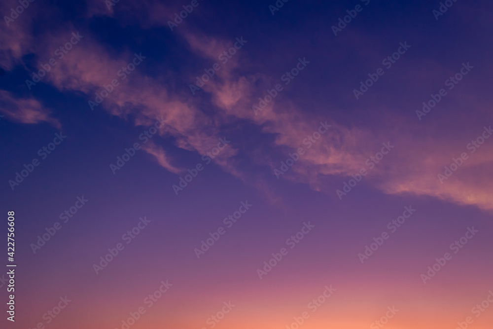 sky and clouds on twilight in the evening background 