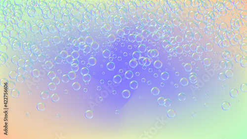Shampoo bubble. Detergent bath foam, suds and soap for bathtub.