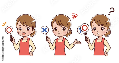 Illustration of a young woman answering