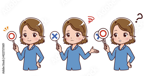 Illustration of a young woman answering