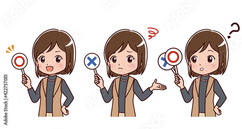 Illustration of a young woman answering