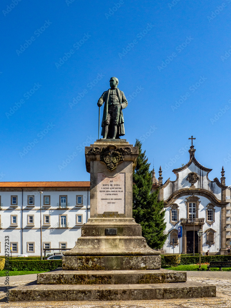 Statue of Bispo Alves Martins in the Garden of Santa Cristina in Viseu, Portugal