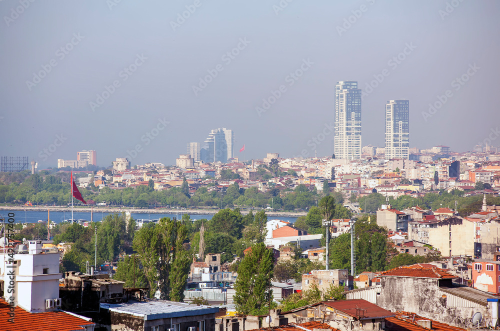 View from the roof of Buyuk Valide Sultan Khan to Istanbul. Turkey