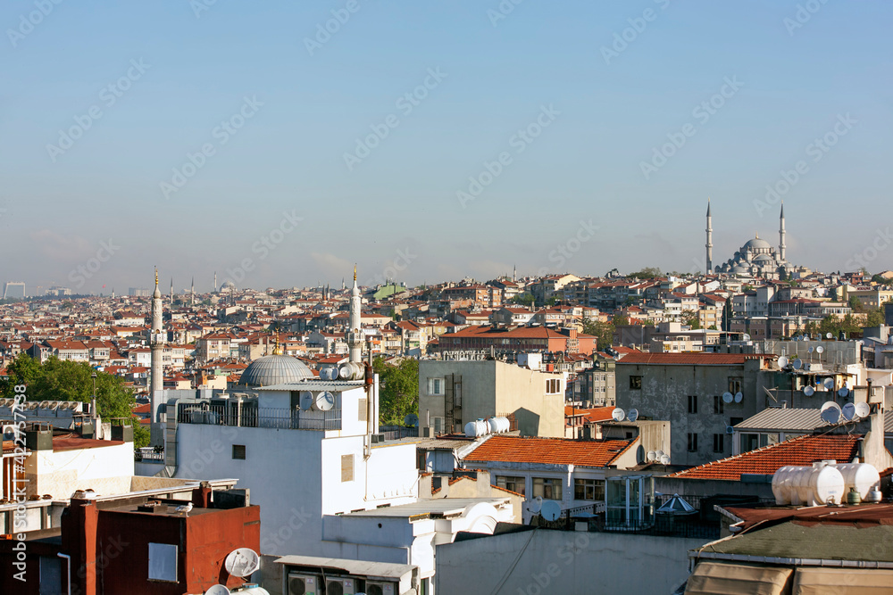 View of Istanbul from the roof of Buyuk Valide Sultan Khan. Turkey