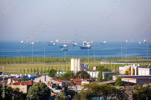 Tankers in the roads. Istanbul. Turkey.