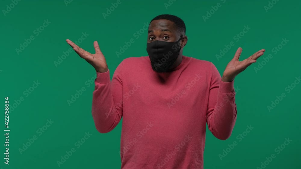 health, pandemic and safety concept - african american young man wearing face protective medical mask for protection from virus disease on Green Screen, Chroma Key health, pandemic and safety concept - african american young man wearing face protective medical mask for protection from virus disease on Green Screen, Chroma Key