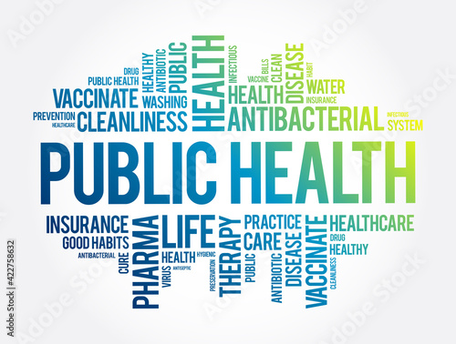 Public health word cloud collage, healthcare concept background