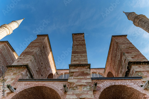 Billede på lærred Close up buttress of Hagia Sophia Grand Mosque exterior