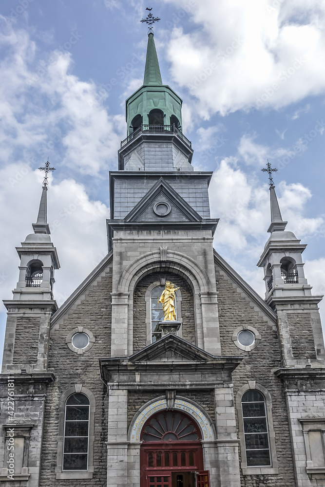 The Notre-Dame-de-Bon-Secours Chapel (Our Lady of Good Help) in Old Montreal, one of oldest churches in Montreal, it built in 1771 over the ruins of an earlier chapel. Montreal, Quebec, Canada.